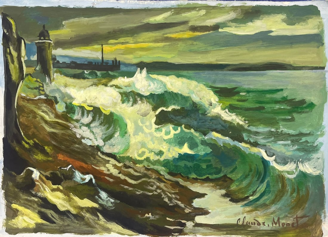 Claude Monet French (Drawing on Paper Painting) Style of (1 of 2)