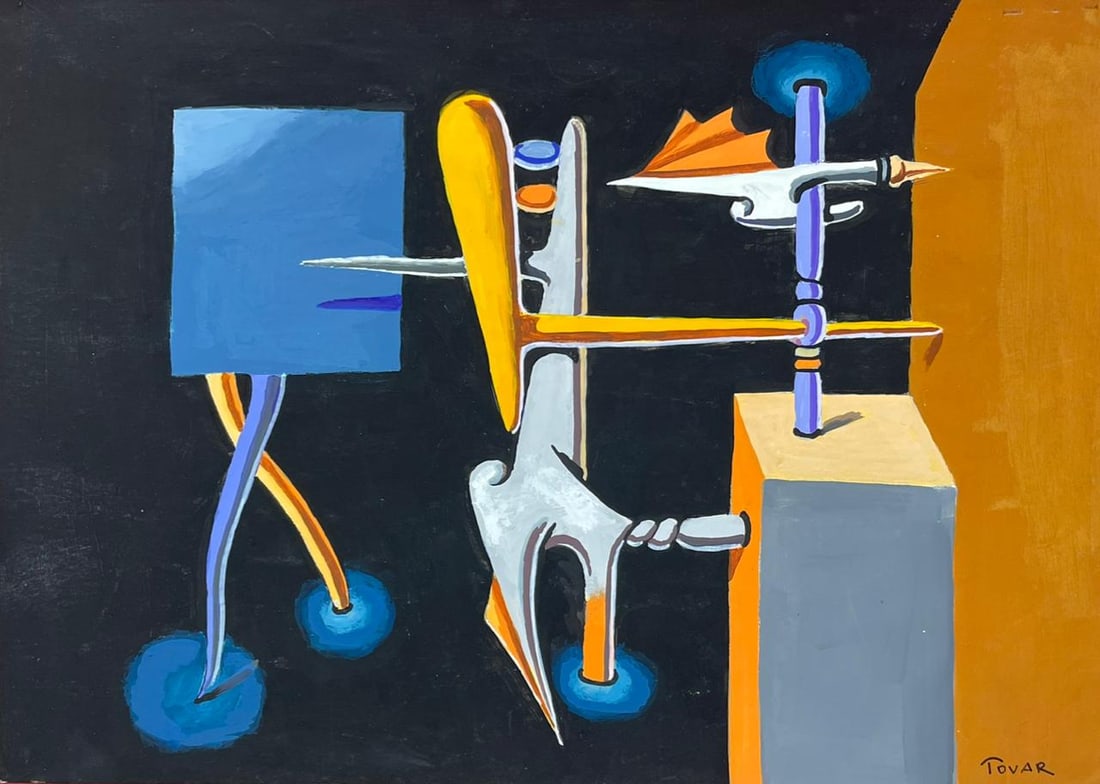 Ivan Tovar (Drawing on Paper Painting) Style of: Drawing on paper 8 x 12 inches, rendered in the style Ivan Tovar (28 Mar 1942 - 13 Apr 2020) was a Dominican painter considered the greatest representative of surrealism in the Dominican Republic, Cen