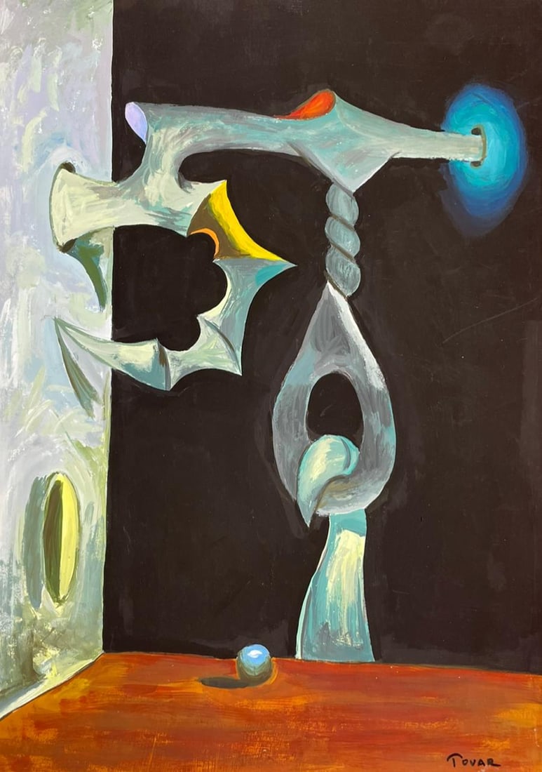 Ivan Tovar (Drawing on Paper Painting) Style of: Drawing on paper 8 x 12 inches, rendered in the style Ivan Tovar (28 Mar 1942 - 13 Apr 2020) was a Dominican painter considered the greatest representative of surrealism in the Dominican Republic, Cen
