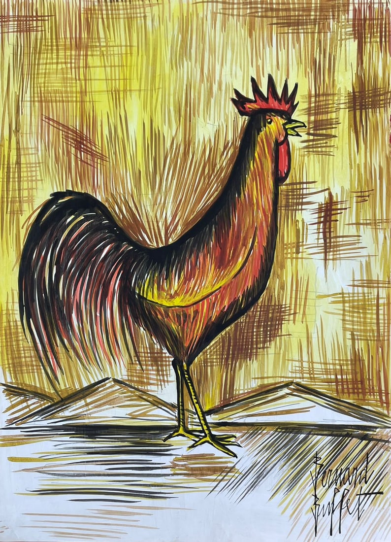 Bernard Buffet (Drawing on Paper Painting) Style of (1 of 2)