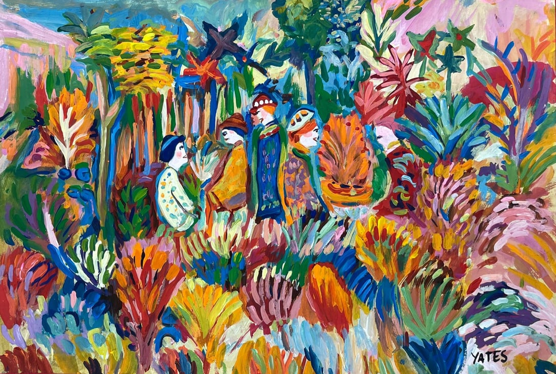 Fred Yates (Drawing on Paper Painting) Style of (1 of 2)