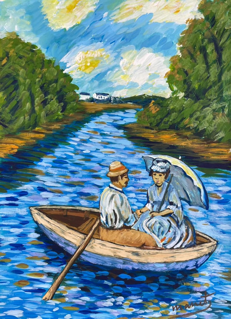 Edouard Manet (Drawing on Paper Painting) Style of: Drawing on paper 8 x 12 inches, rendered in the style of Manet (23 Jan 1832 - 30 Apr 1883) was a French modernist painter. He was one of the first 19th-century artists to paint modern life, as well as