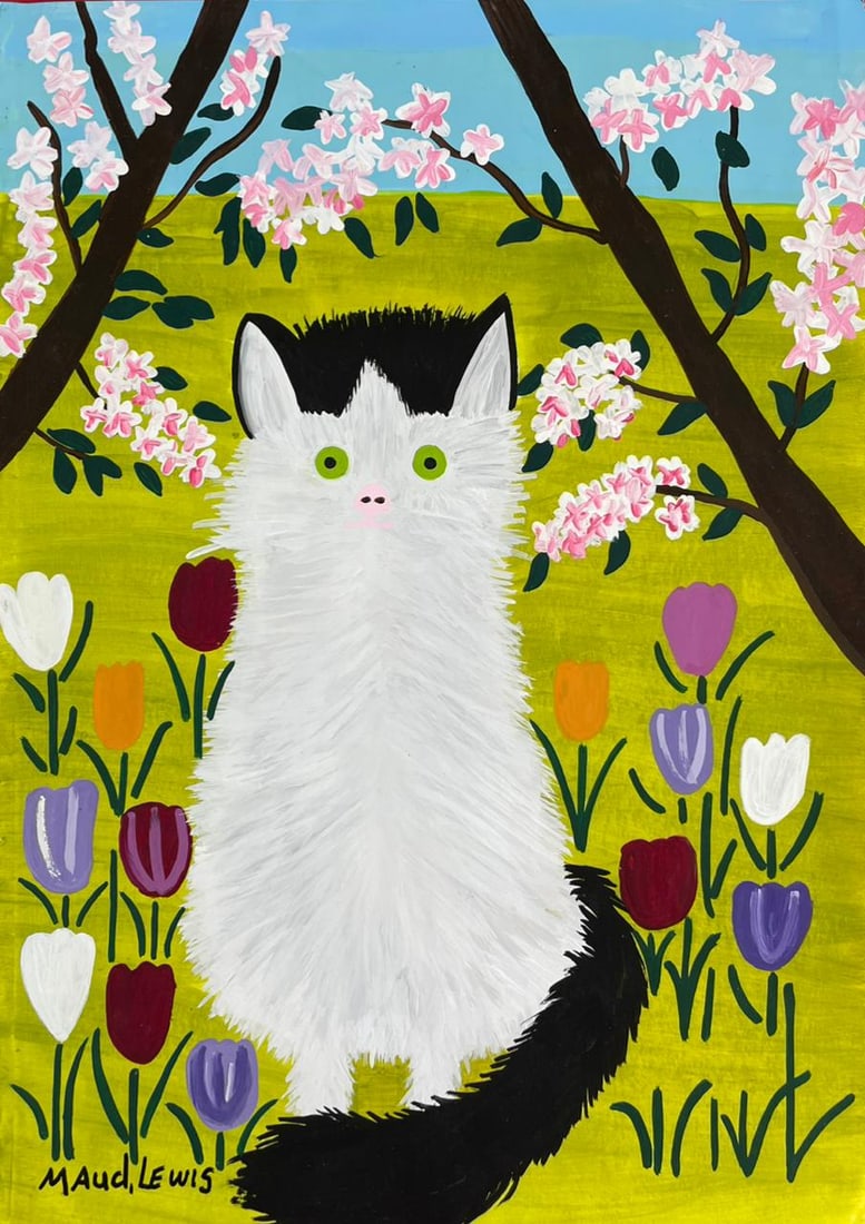 Maud Lewis (Drawing on Paper Painting) Style of: Drawing on paper 8 x 12 inches, rendered in the style of Lewis (07 Mar 1903 - 30 Jul 1970) was a Canadian folk artist from Nova Scotia. She lived most of her life in poverty in a tiny house in Marshal