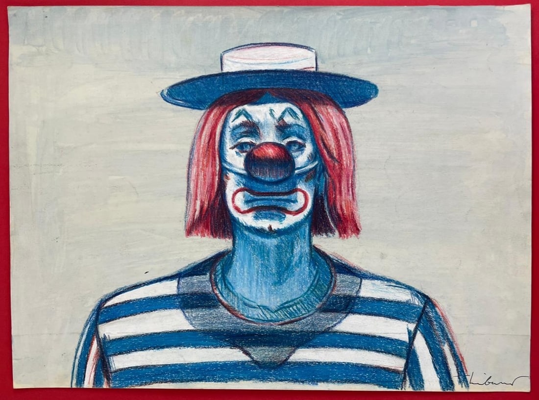 Wayne Thiebaud (Drawing on Paper Painting) Style of: Drawing on paper 8 x 12 inches, rendered in the style of Thiebaud (15 Nov 1920 - 25 Dec 2021) was an American painter known for his colorful works depicting commonplace objects: pies, cakes, lipsticks