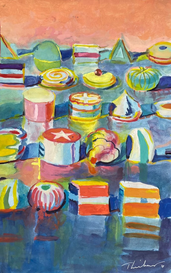Wayne Thiebaud (Drawing on Paper Painting) Style of (1 of 2)
