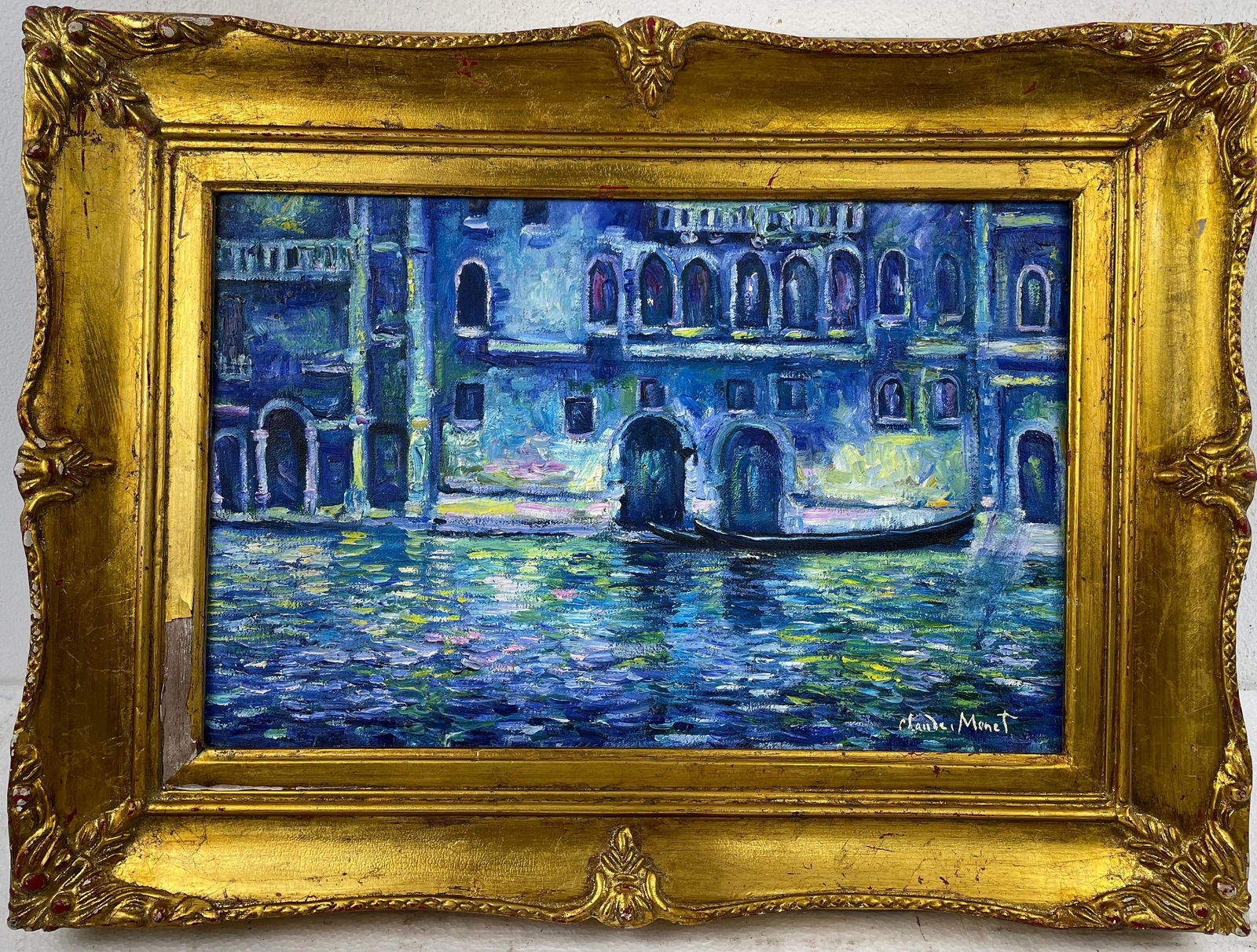 Claude Monet French (Oil on canvas painting) Style of: Oil on canvas painting 18 x 24 inches, rendered in the style of Claude Monet (14 Nov 1840 - 05 Dec 1926) was a French painter and founder of impressionist painting who is seen as a key precursor to mo