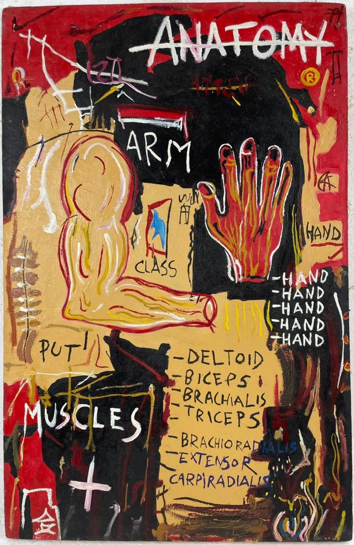 Jean-Michel Basquiat (Oil on canvas painting) Style of (1 of 4)