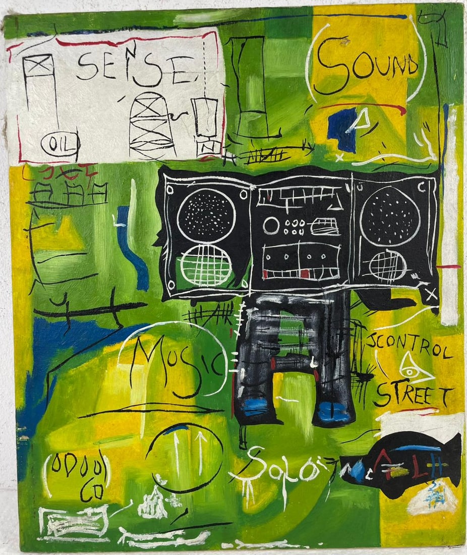 Jean-Michel Basquiat (Oil on canvas painting) Style of (1 of 4)