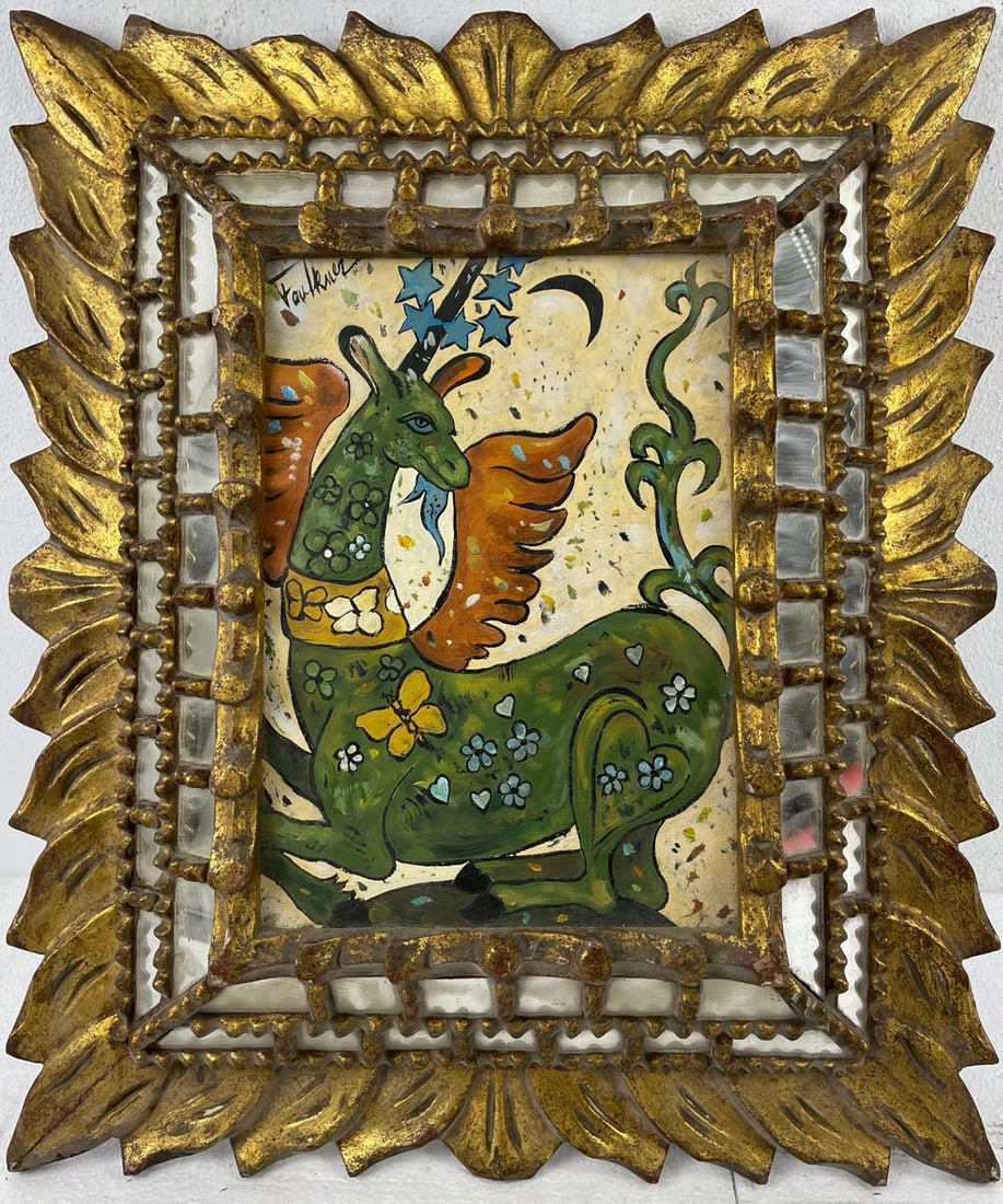 Henry Faulkner (Oil on canvas painting) Style of: Oil on canvas painting 19½ x 23½ inches, rendered in the style of Henry Faulkner (09 Jan 1924 - 05 Dec 1981) was an American artist and poet known as an eccentric rebel and bohemian. Pro