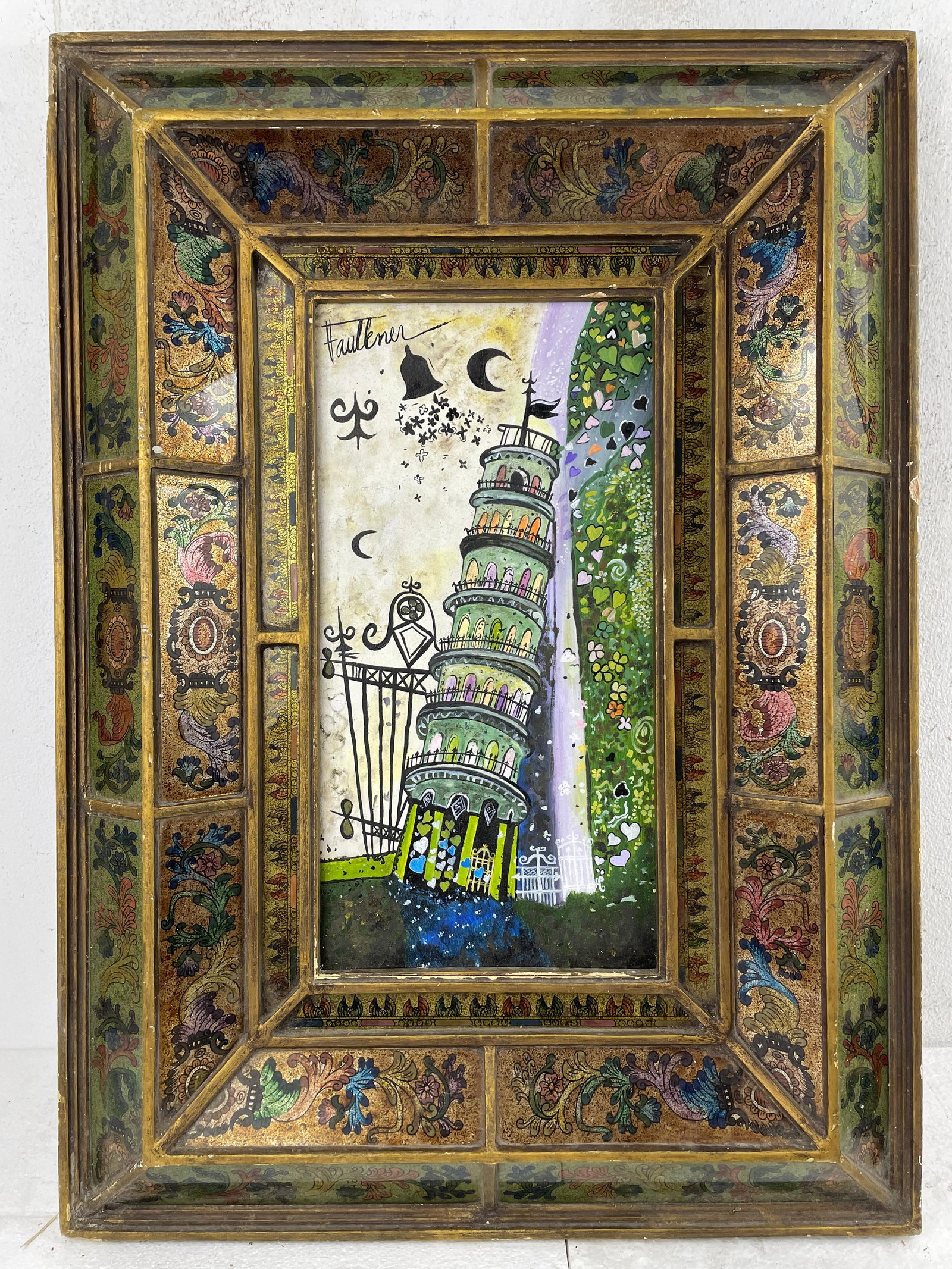 Henry Faulkner (Oil on wood painting) Style of: Oil on wood painting 20 x 28 inches, rendered in the style of Henry Faulkner (09 Jan 1924 - 05 Dec 1981) was an American artist and poet known as an eccentric rebel and bohemian. Provenance: Private C