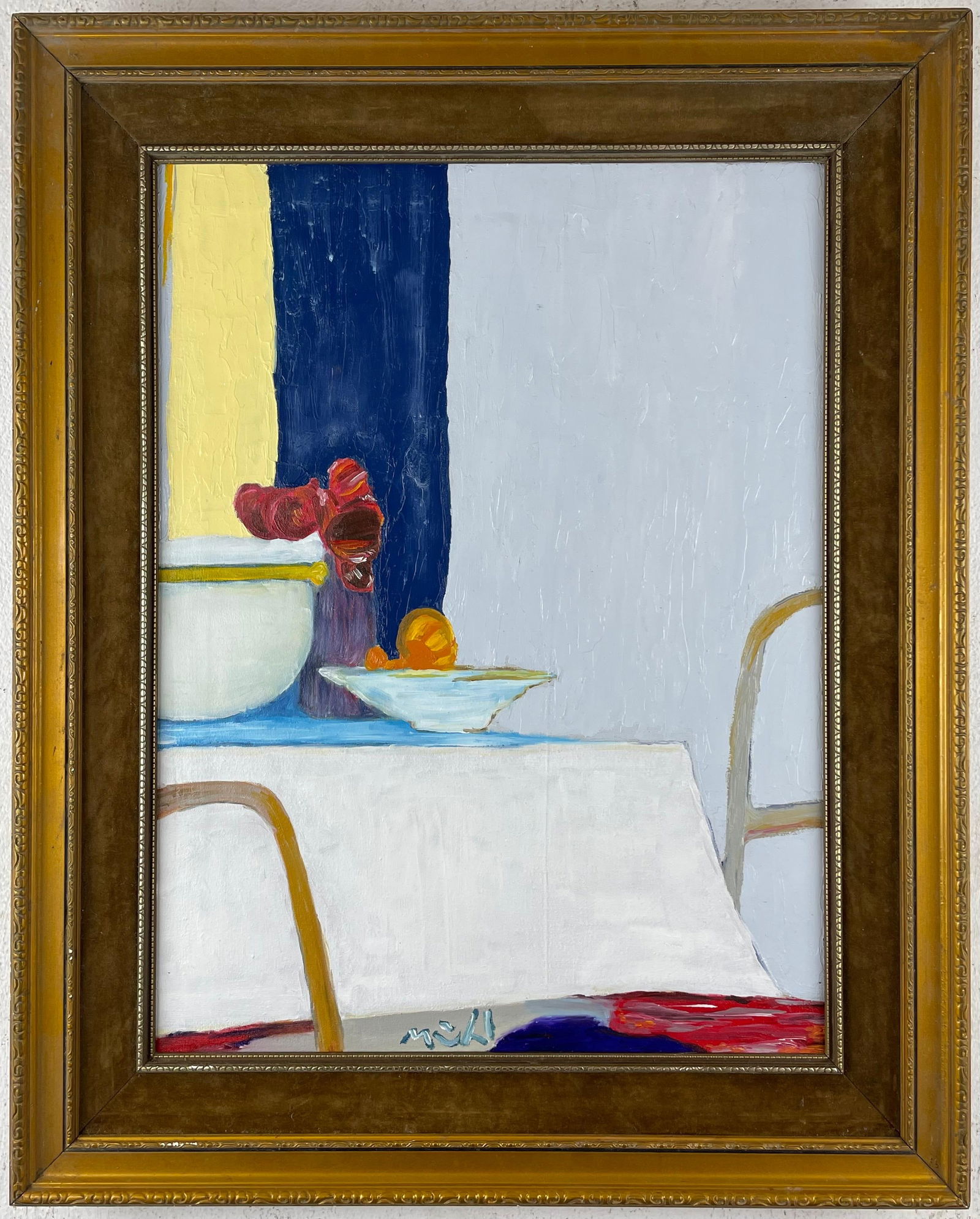 Roger Muhl (Oil on canvas painting) Style of: Oil on canvas painting 20½ x 25½ inches, rendered in the style of Roger Muhl (20 Dec 1929 - 04 Apr 2008) was a French painter, designer, lithographer and sculptor. Provenance: Private Co