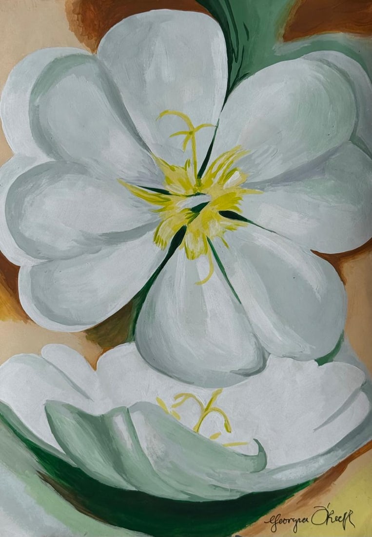 Georgia O'Keeffe (Drawing on Paper Painting) Style of (1 of 4)