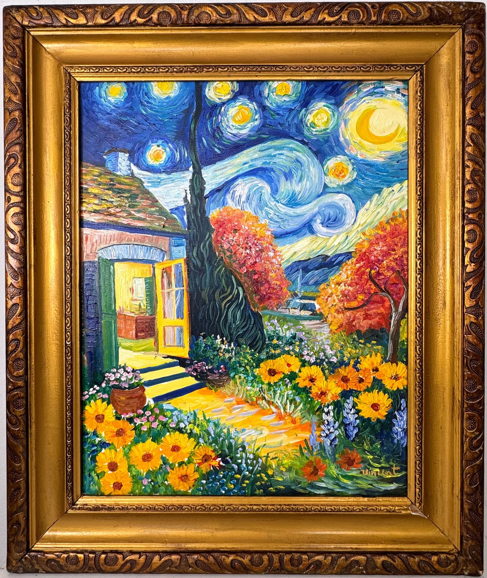 Vincent Van Gogh (Oil on canvas painting) Style of (1 of 5)