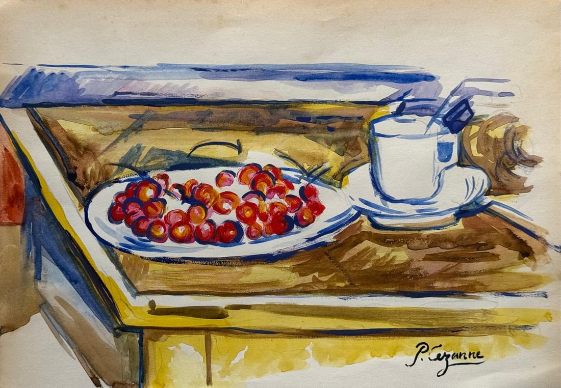Paul Cezanne (Drawing on Paper Painting) Style of (1 of 4)