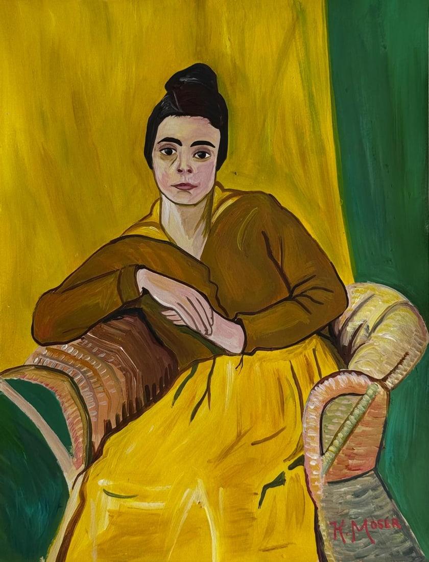 Koloman Moser (Drawing on Paper Painting) Style of: Drawing on paper 8 x 10½ inches, rendered in the style of Koloman Moser (30 Mar 1868 - 18 Oct 1918) was an Austrian artist who exerted considerable influence on twentieth-century graphic art. H