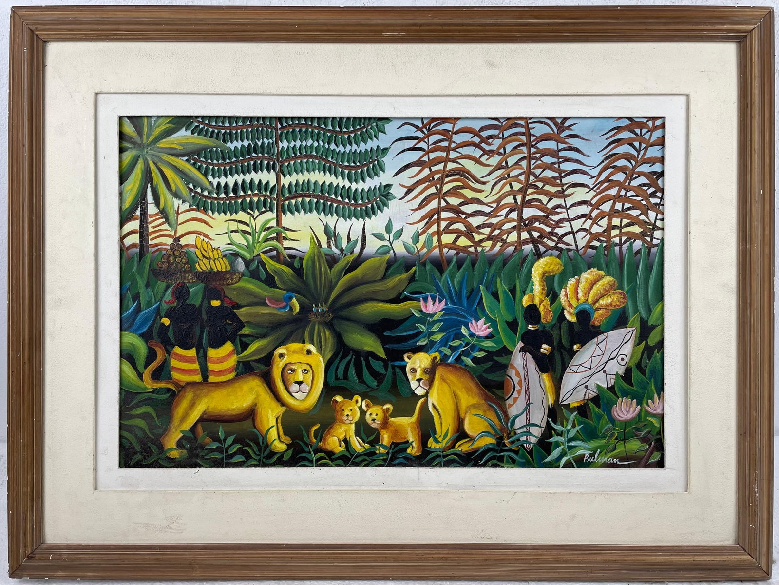 Orville Bulman (Oil on canvas painting) Style of: Oil on canvas painting 22 x 29½ inches, rendered in the style of Orville Bulman (06 Jun 1904 - 04 Jan 1978) was an American businessman-turned-painter. He owned a gallery on Worth Avenue in Pal