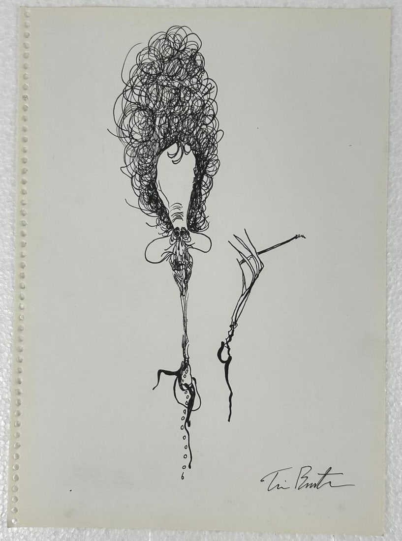 Tim Burton (Ink on Paper Painting) Style of (1 of 3)