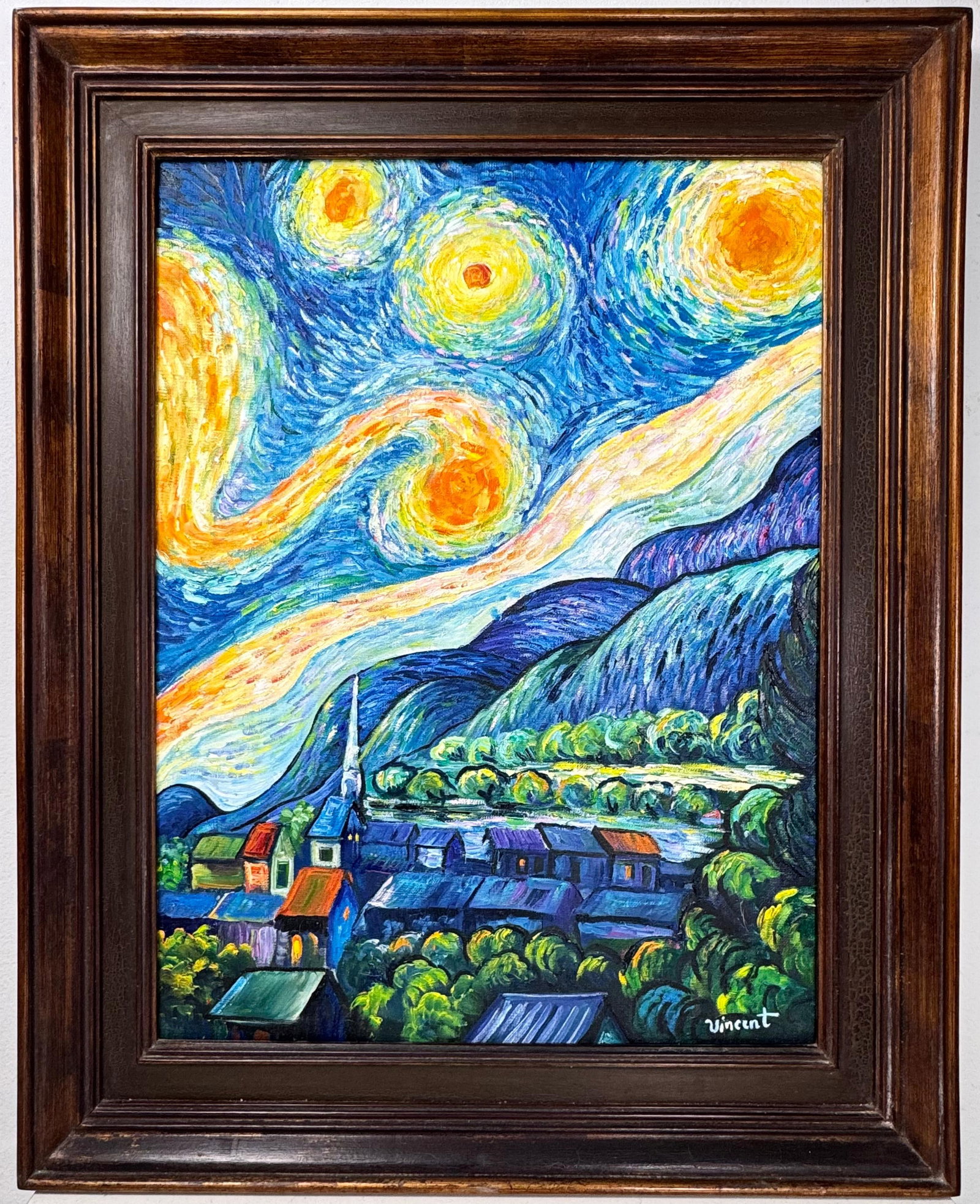 Vincent Van Gogh (Oil on Wood Painting) Style of (1 of 4)