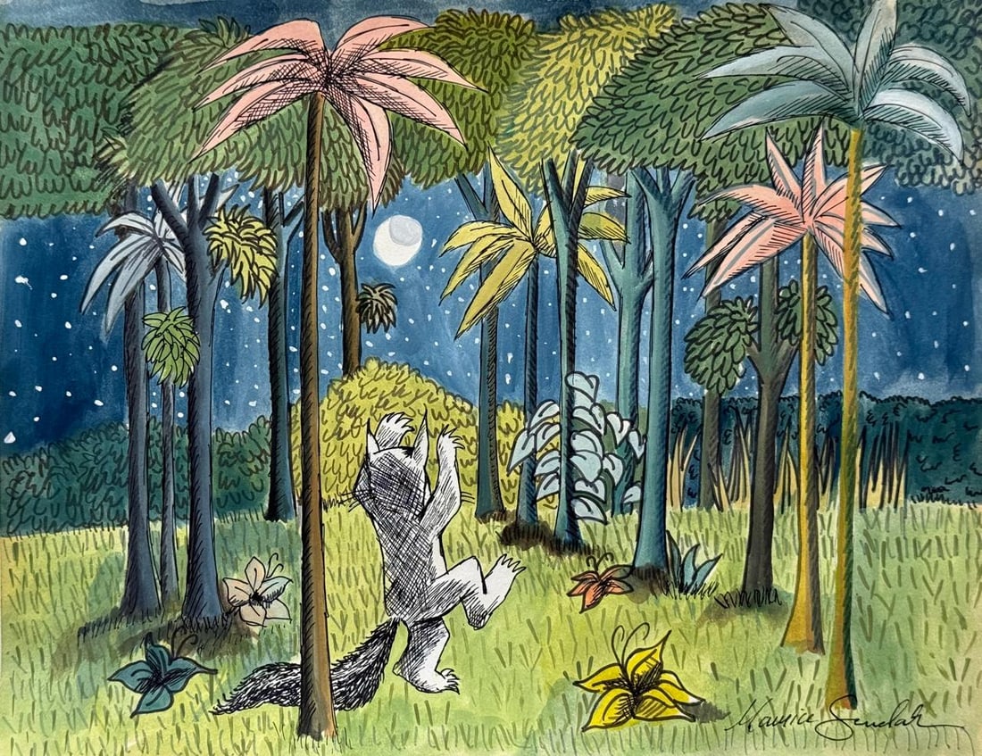 Maurice Sendak (Mixed Media On Paper Painting) In the style of (1 of 4)