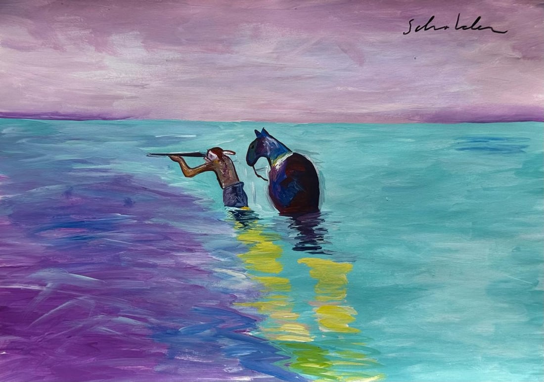 Fritz Scholder (Mixed Media On Paper Painting) In the style of (1 of 4)