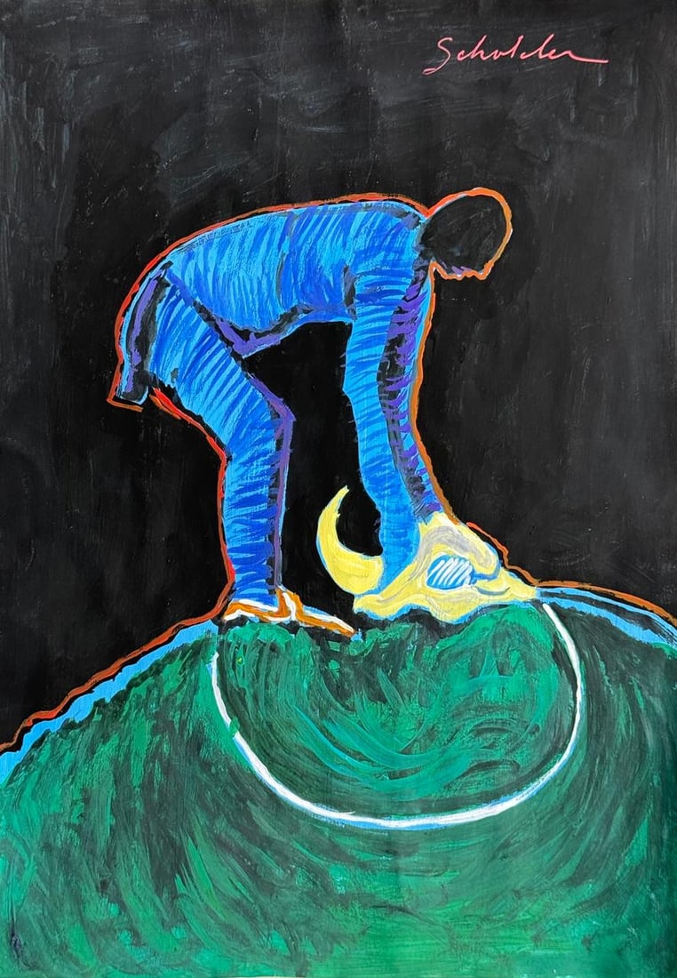 Fritz Scholder (Mixed Media On Paper Painting) In the style of (1 of 4)