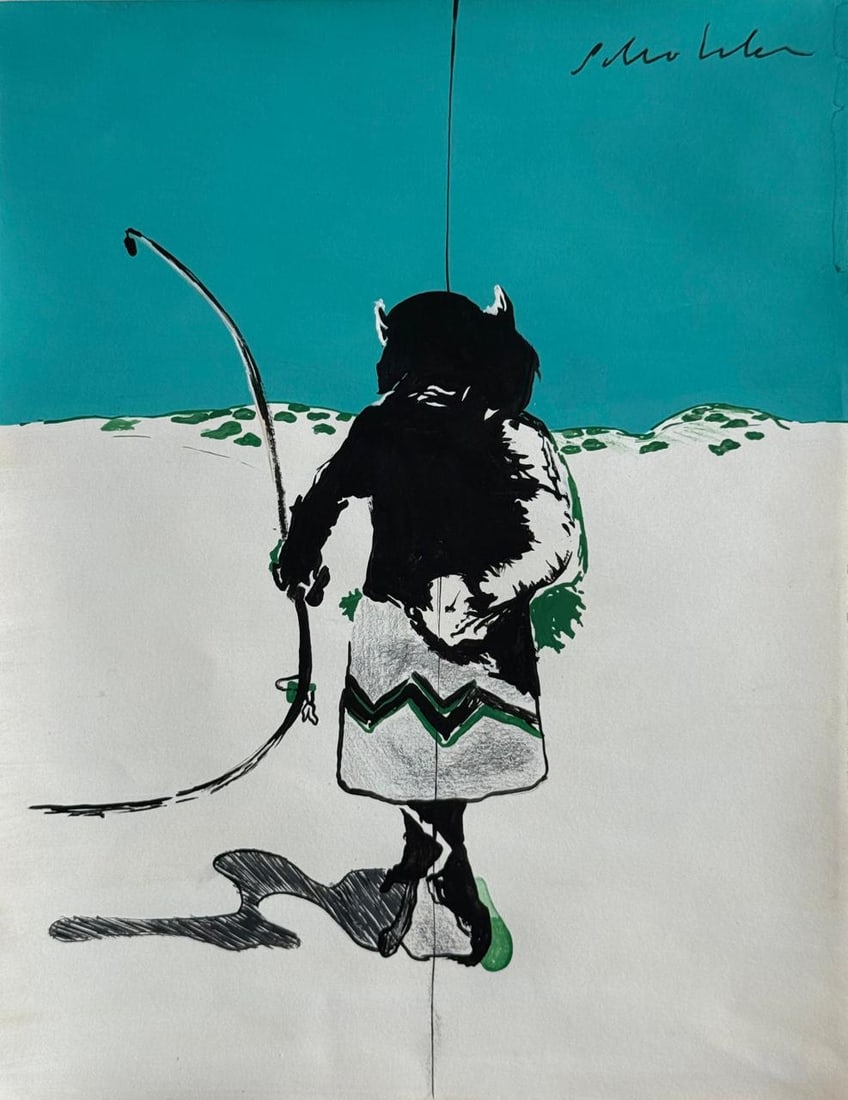 Fritz Scholder (Mixed Media On Paper Painting) In the style of (1 of 4)