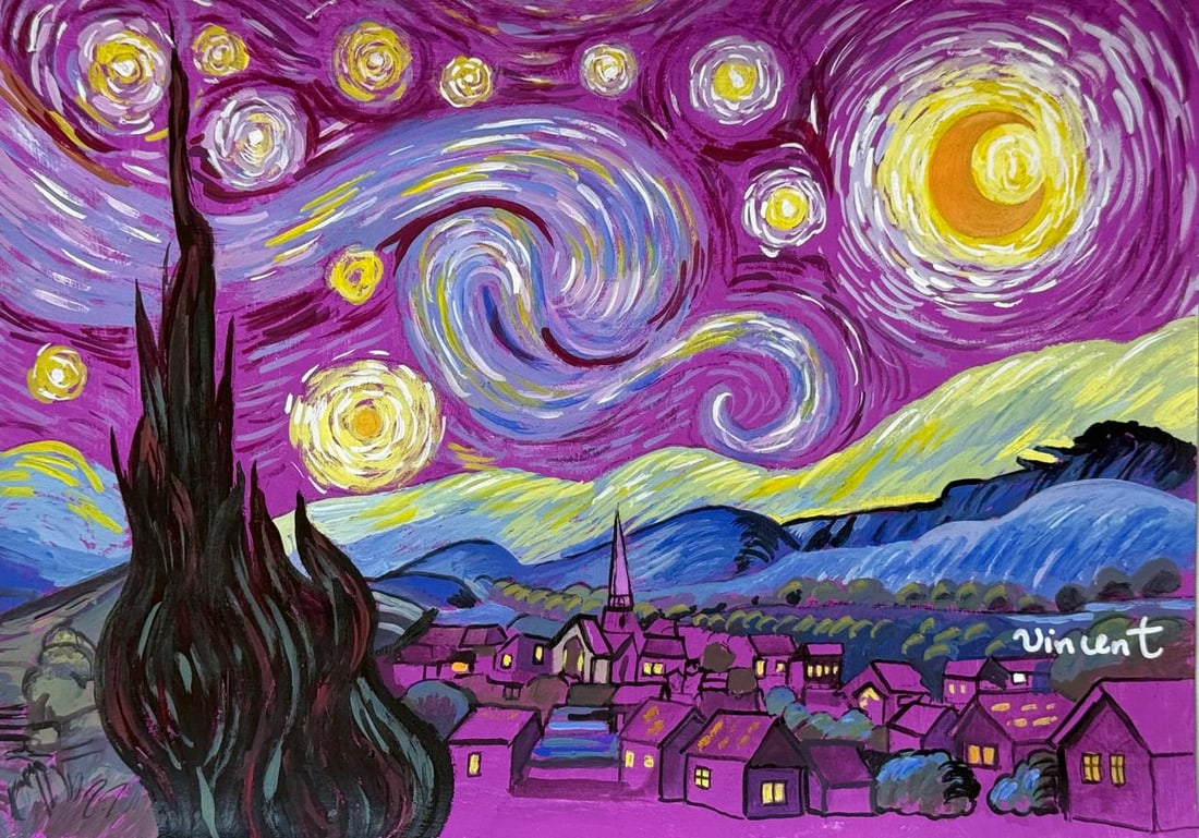 Vincent Van Gogh (Drawing on Paper Painting) Style of: Drawing on paper 7½ x 11 inches, rendered in the style of Vincent Van Gogh (30 Mar 1853 - 29 Jul 1890) was a Dutch painter, generally considered to be the greatest after Rembrandt van Rijn, and