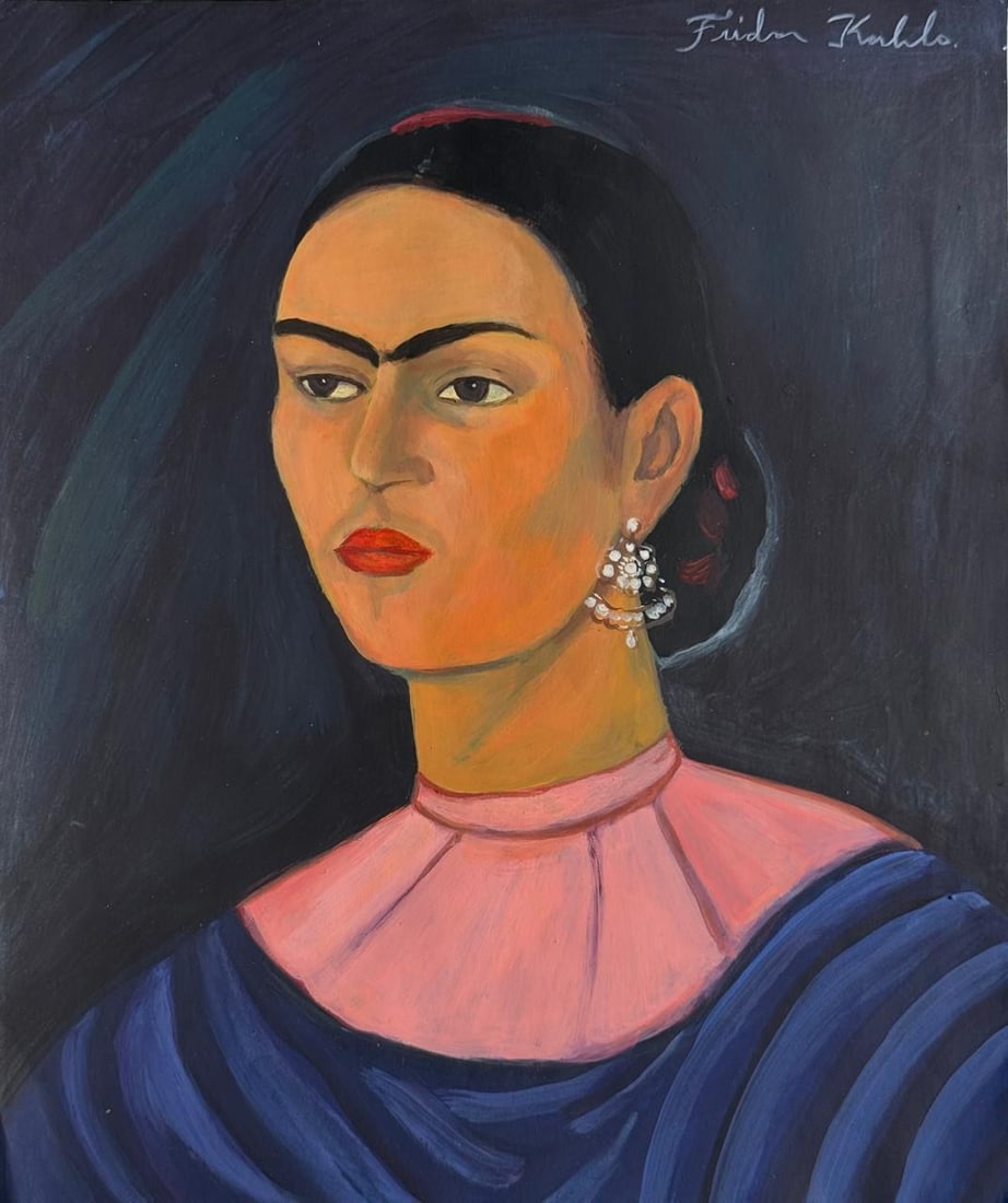Frida Kahlo (Drawing on Paper Painting) Style of (1 of 4)