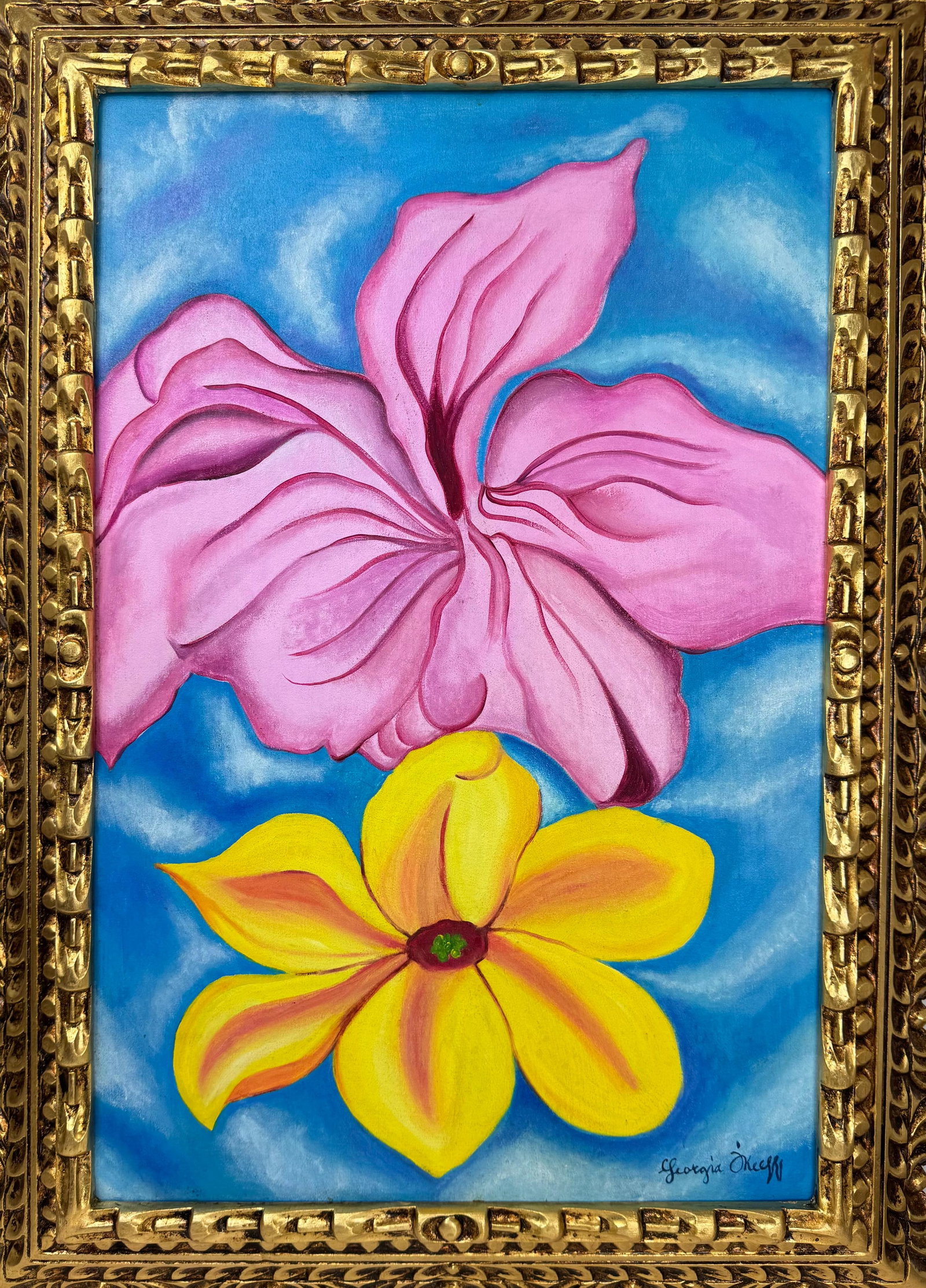 Georgia O'Keeffe (Oil on canvas painting) Style of (1 of 4)