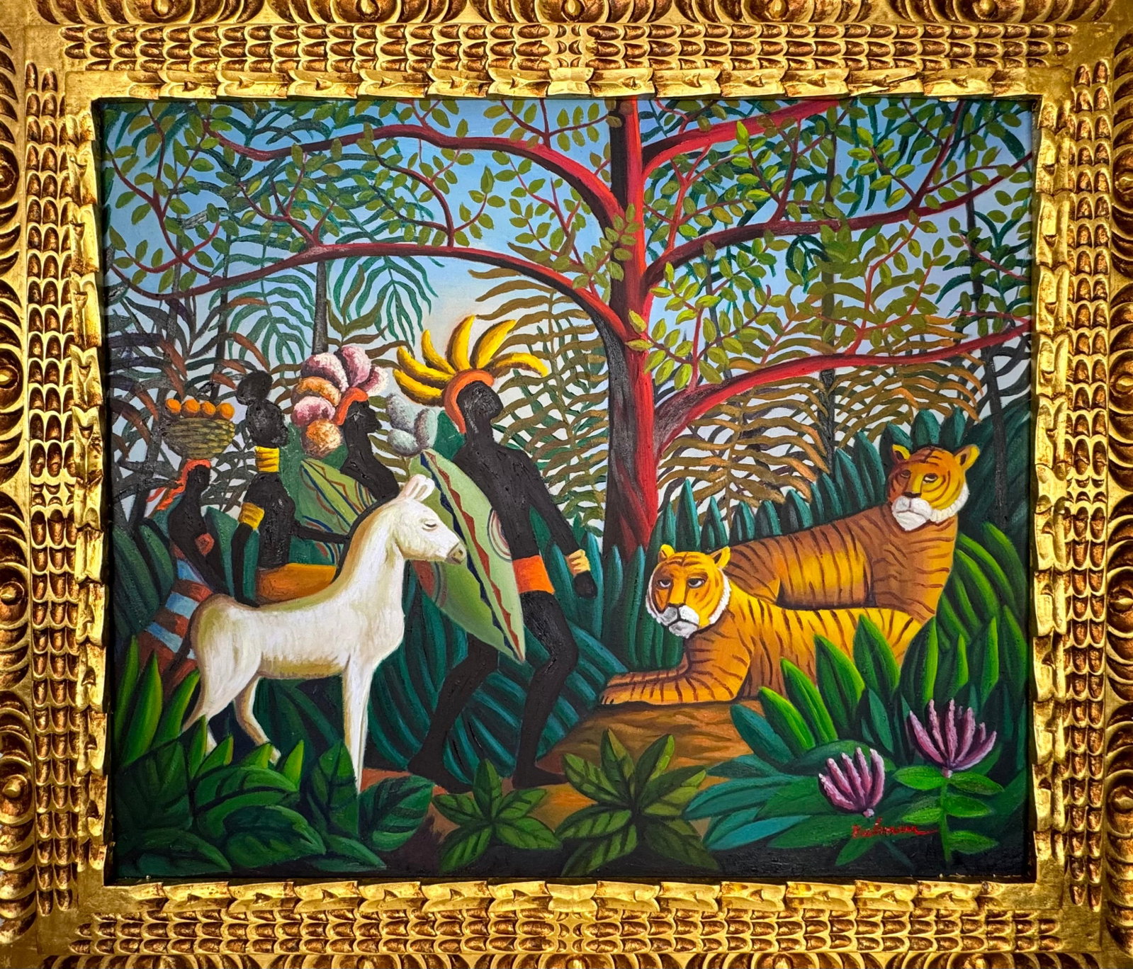 Orville Bulman (Oil on canvas painting) Style of: Oil on canvas painting 25 x 29 inches, rendered in the style of Orville Bulman (06 Jun 1904 - 04 Jan 1978) was an American businessman-turned-painter. He owned a gallery on Worth Avenue in Palm Beach,