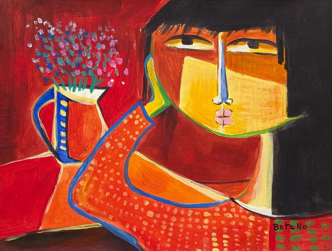 Angel Botello (Drawing on Paper Painting) Style of (1 of 4)