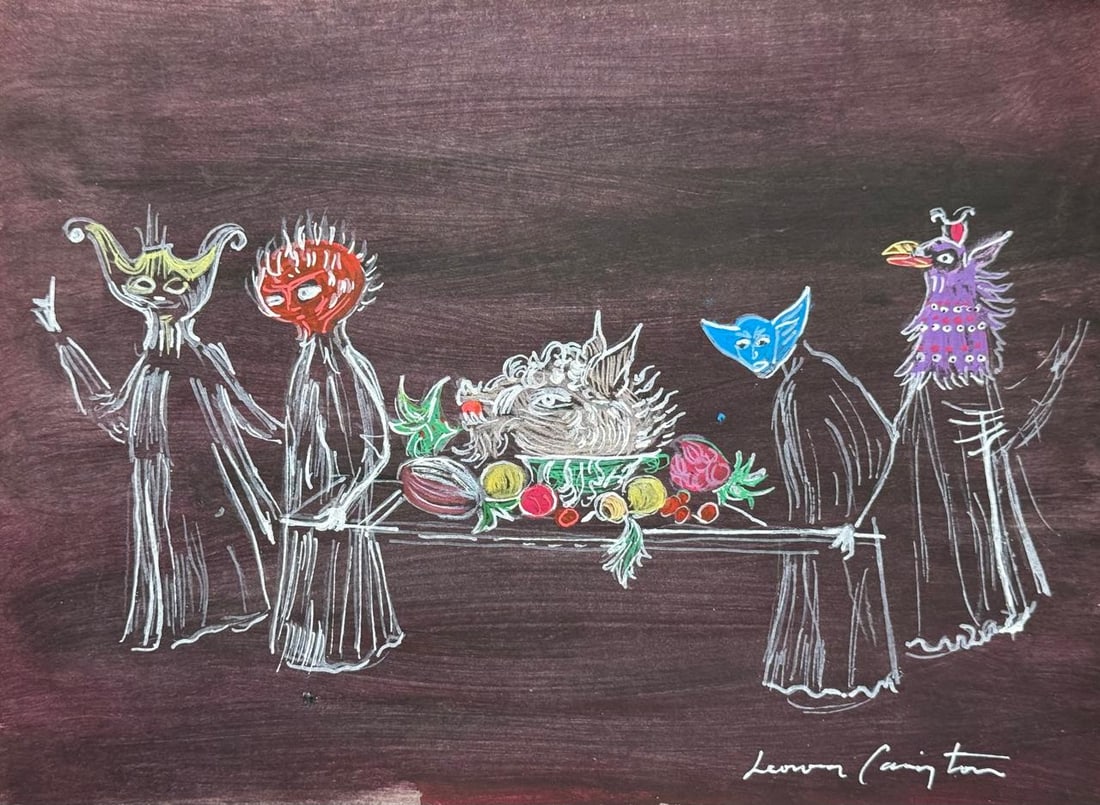 Leonora Carrington (Drawing on Paper Painting) Style of (1 of 4)