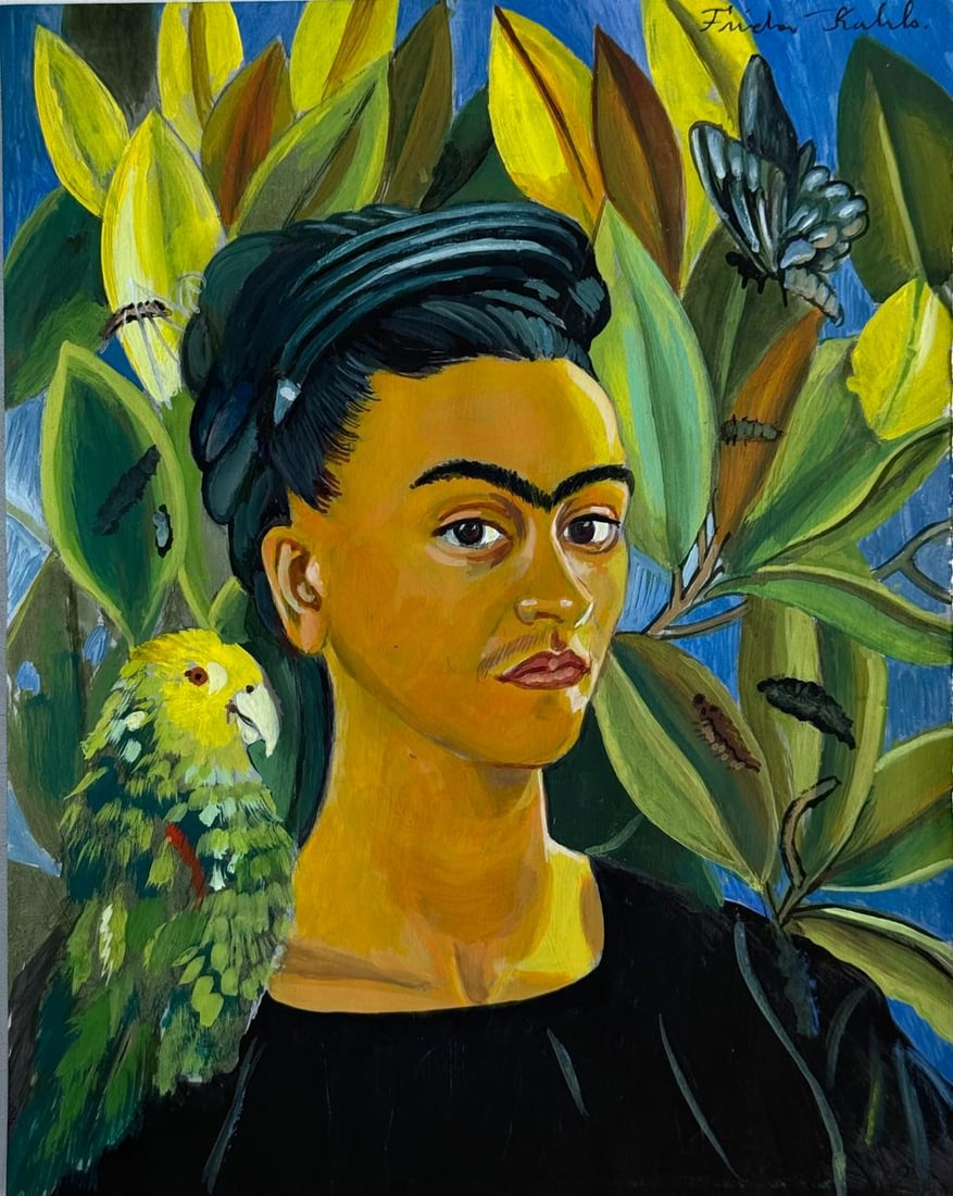 Frida Kahlo (Drawing on Paper Painting) Style of (1 of 4)