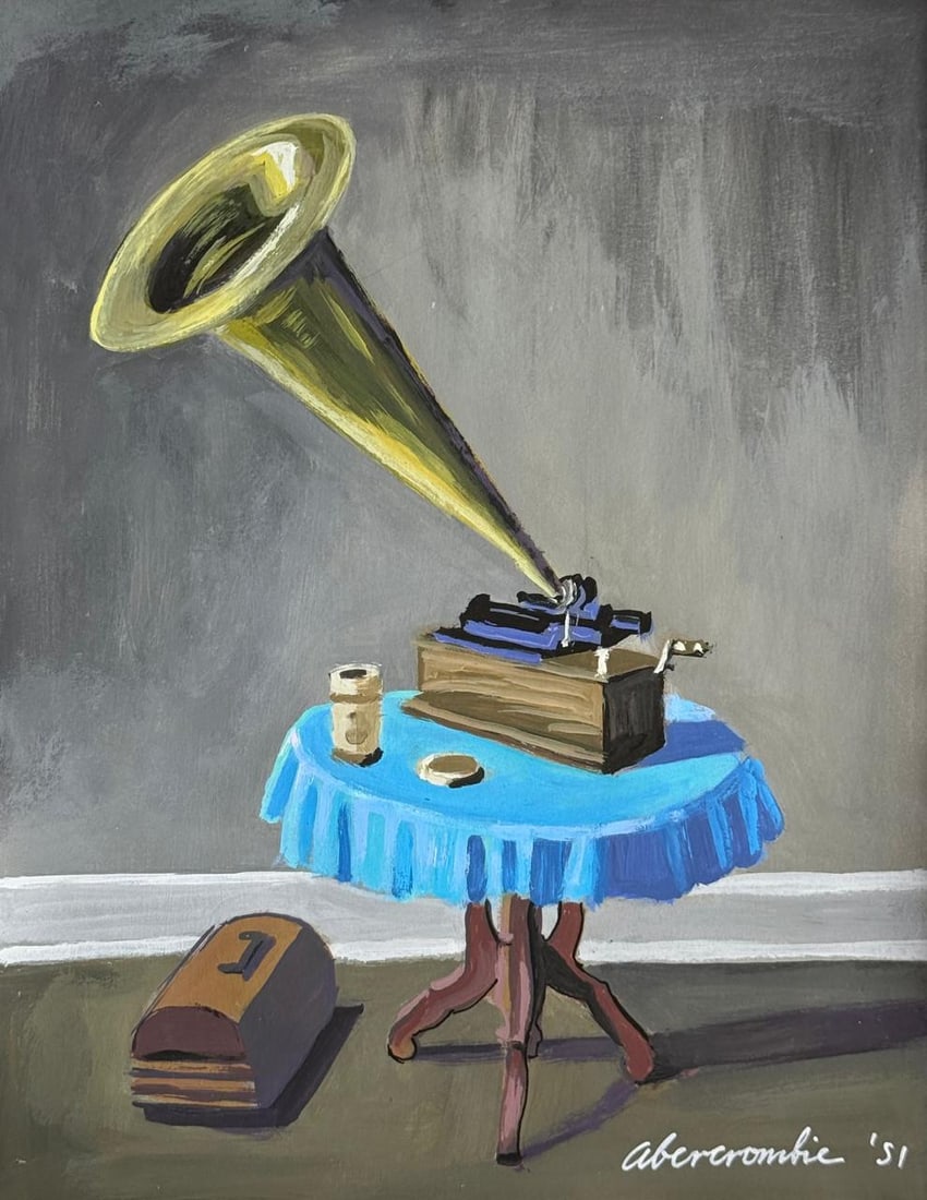 Gertrude Abercrombie (Drawing on Paper Painting) Style of: Drawing on paper 8½ x 10½ inches, rendered in the style of Gertrude Abercrombie (17 Feb 1909 - 03 Jul 1977) was an American painter based in Chicago. Called "the queen of the bohemian ar