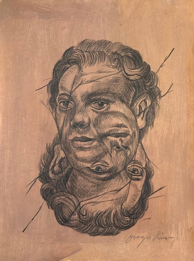 Diego Rivera (Drawing on Paper Painting) Style of (1 of 4)