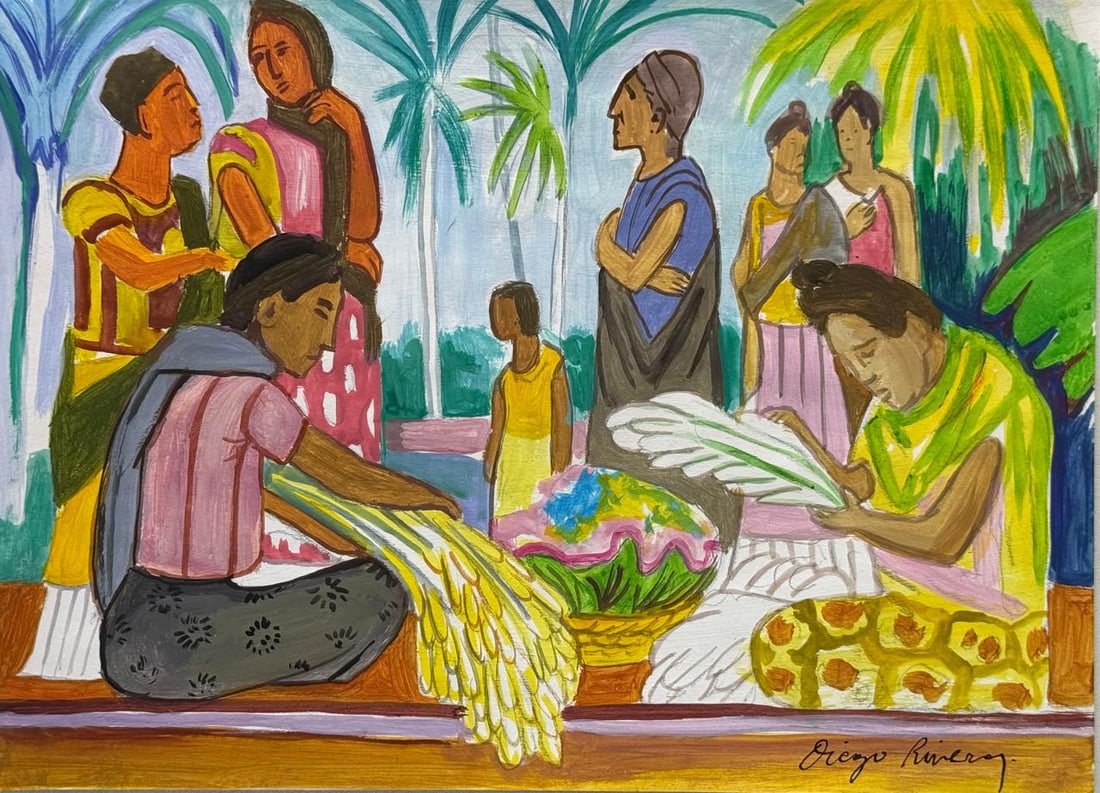 Diego Rivera (Drawing on Paper Painting) Style of (1 of 4)