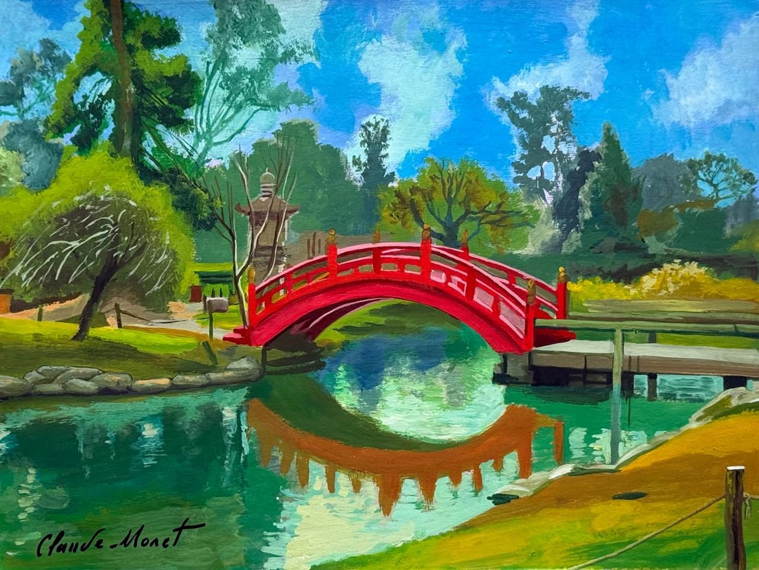 Claude Monet French (Drawing on Paper Painting) Style of: Drawing on paper 8½ x 11 inches, rendered in the style of Claude Monet (14 Nov 1840 - 05 Dec 1926) was a French painter and founder of impressionist painting who is seen as a key precursor to m