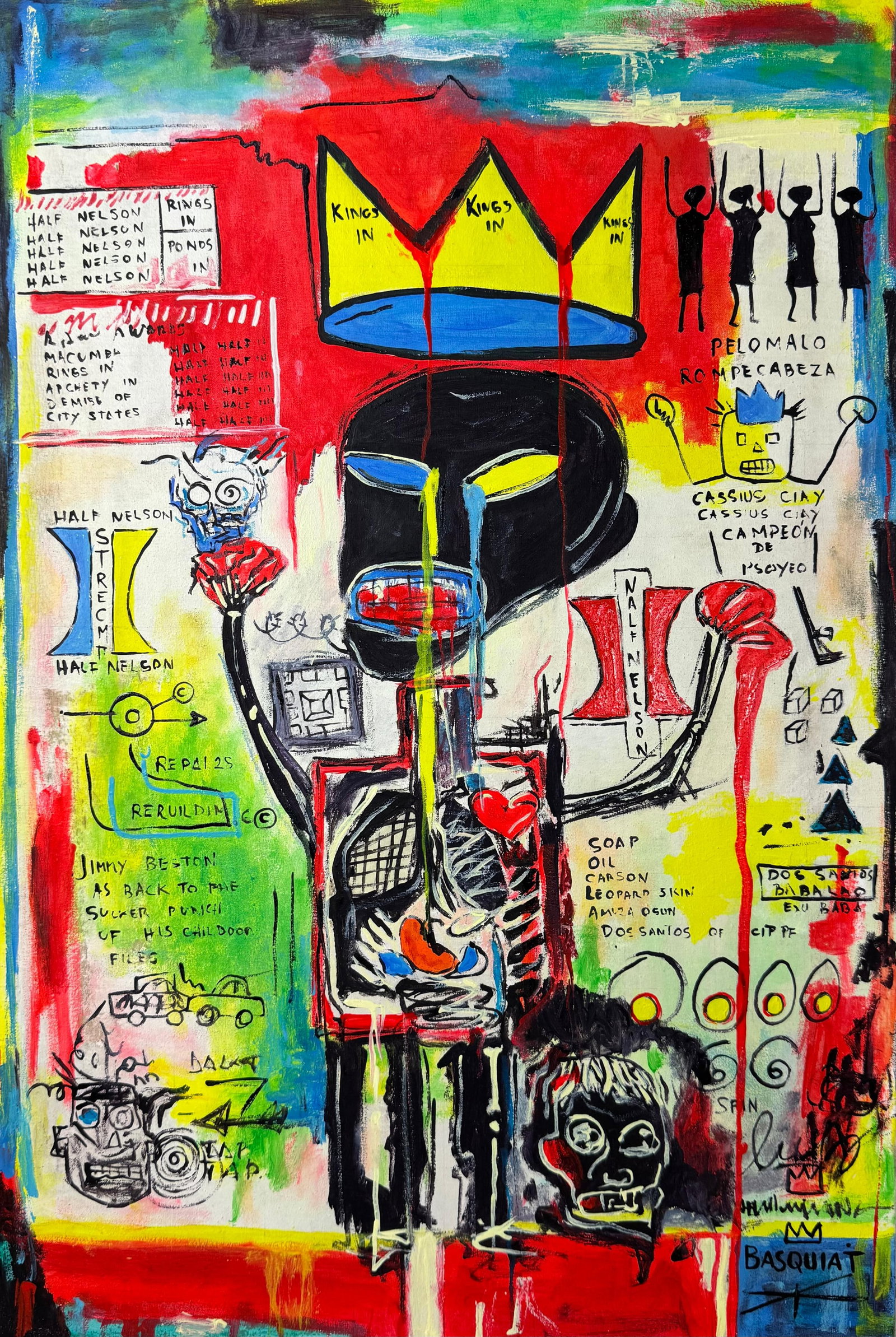 Jean-Michel Basquiat (Oil on canvas painting) Style of (1 of 4)