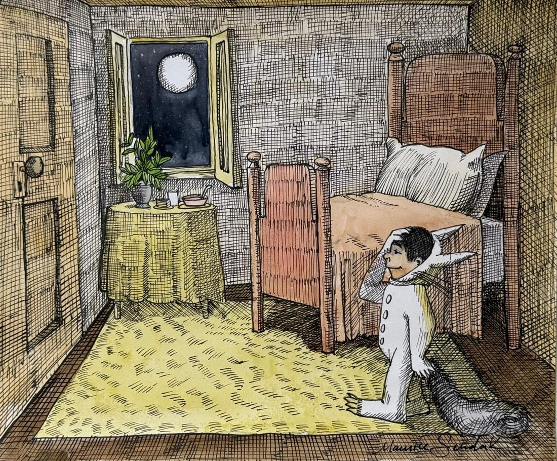 Maurice Sendak (Mixed Media On Paper Painting) In the style of (1 of 4)