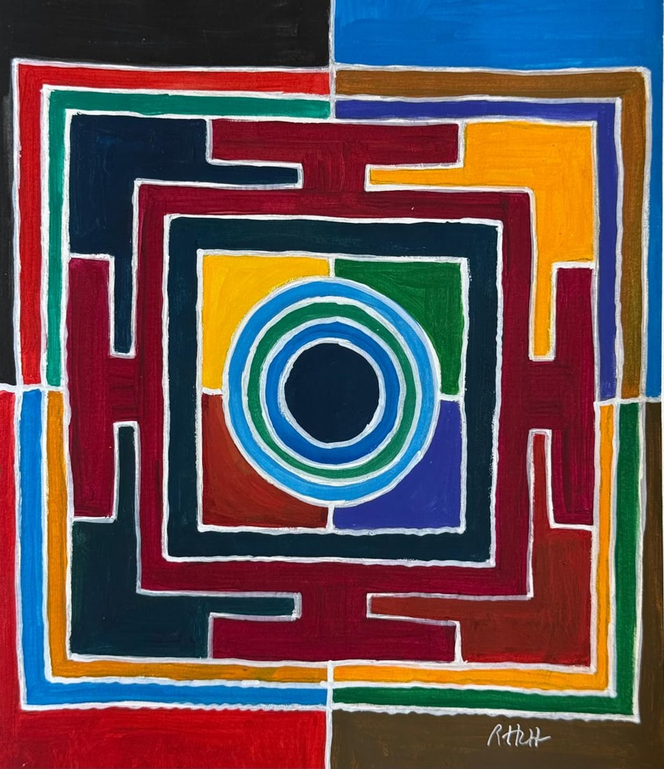 S. H. Raza (Mixed Media On Paper Painting) In the style of: Drawing on paper 9 x 10½ inches, rendered in the style of S. H. Raza (22 Feb 1922 - 23 Jul 2016) was an Indian painter who lived and worked in France for most of his career. Provenance:Private 