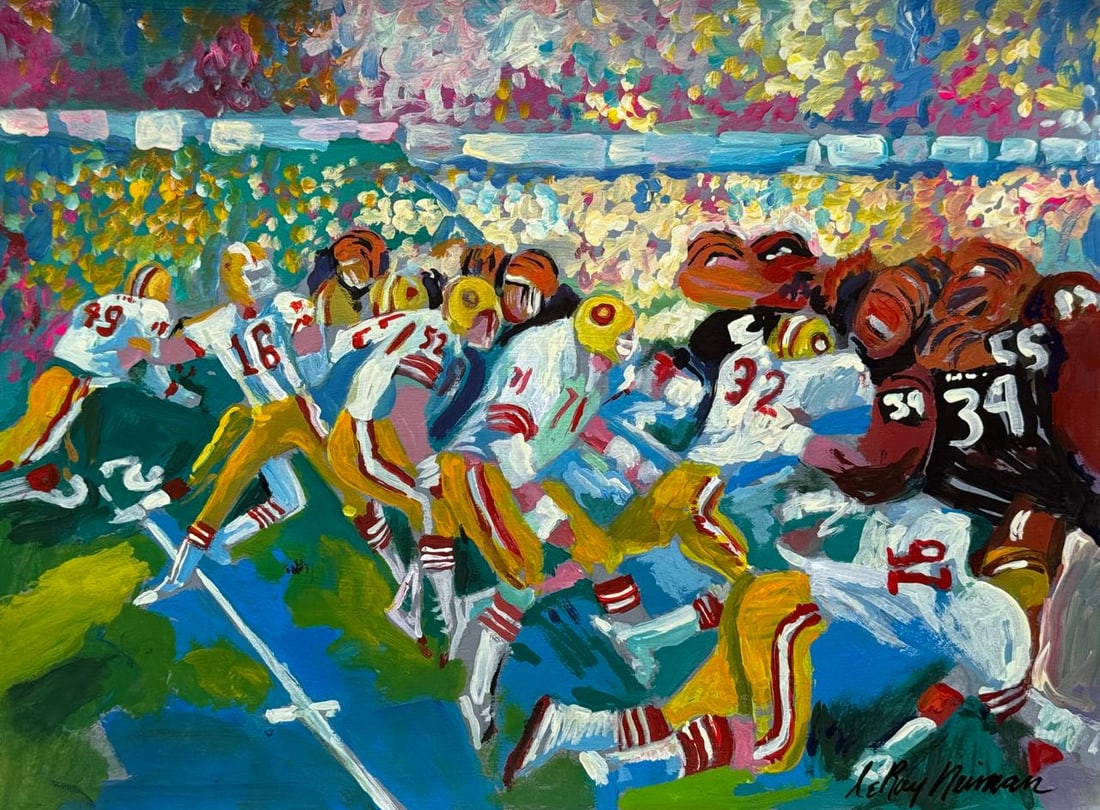 LeRoy Neiman (Drawing on Paper Painting) Style of: Drawing on paper 9 x 12 inches, rendered in the style of LeRoy Neiman (08 Jun 1921 - 20 Jun 2012) was an American artist known for his brilliantly colored, expressionist paintings and screenprints of 