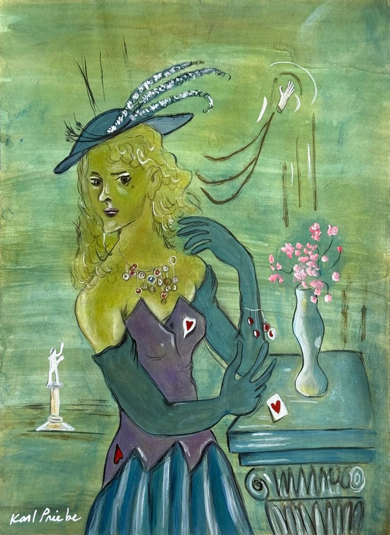 Karl Priebe (Drawing on Paper Painting) Style of (1 of 4)
