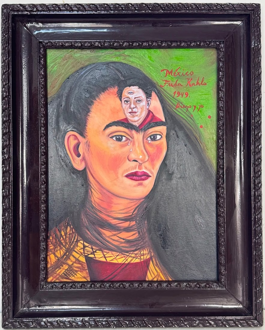 Frida Kahlo (Oil on canvas painting) Style of (1 of 4)