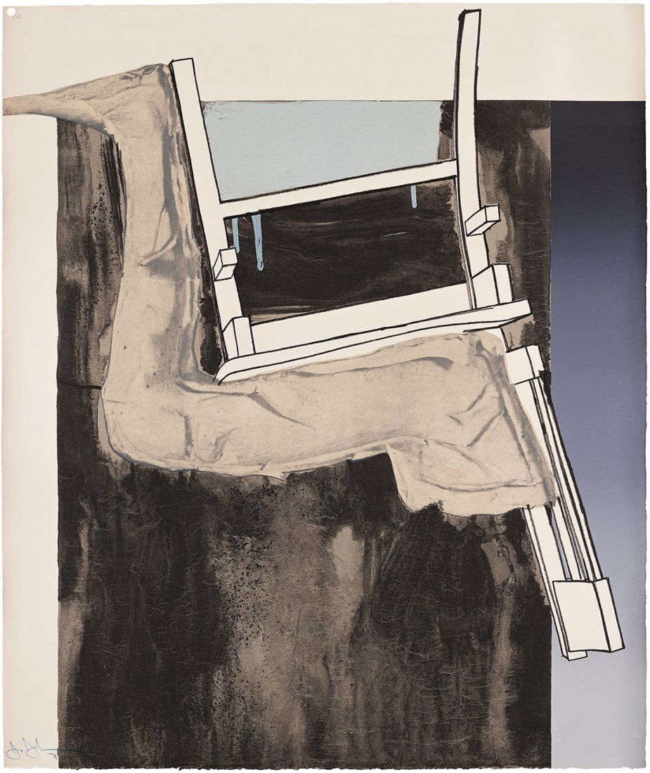 JASPER JOHNS - "LEG AND CHAIR" - Signed lithograph (1 of 4)