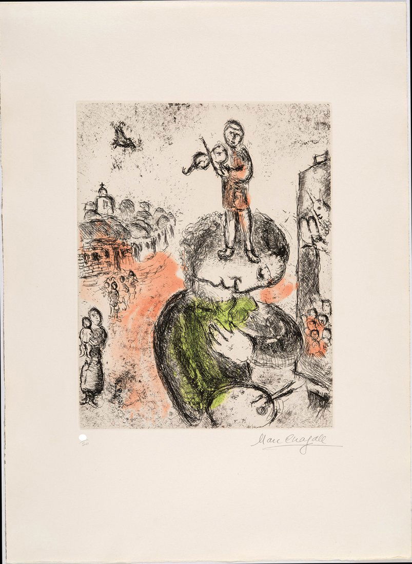 MARC CHAGALL - "MUSIQUE" - Signed etching (1 of 4)