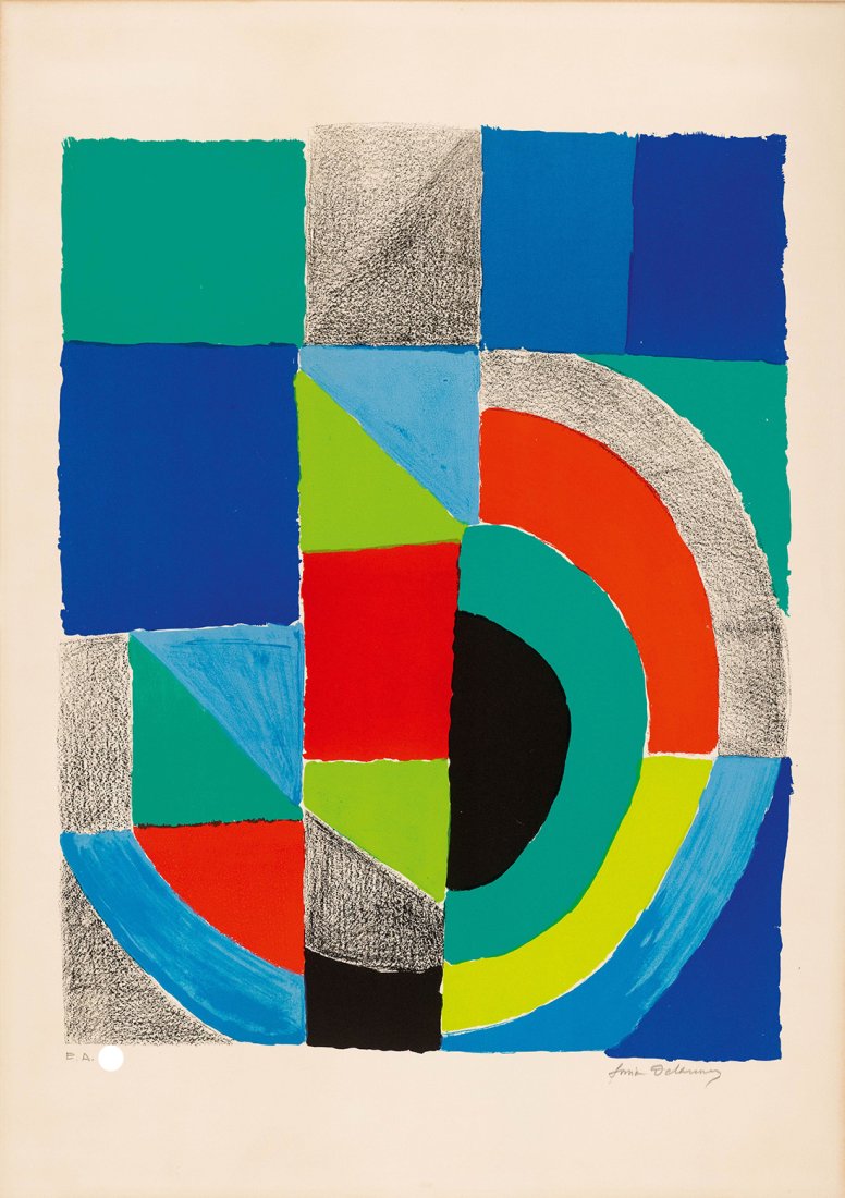 SONIA DELAUNAY - "CARRE ROUGE" - Signed litograph (1 of 4)
