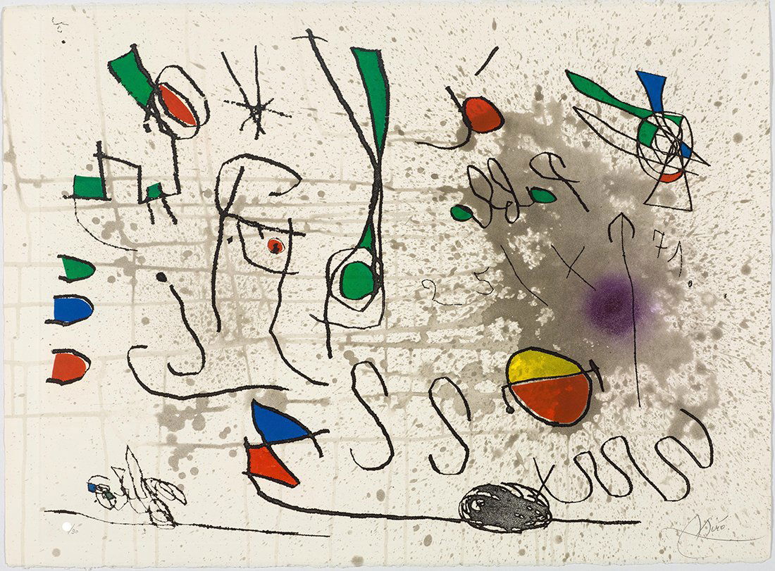 JOAN MIRO - "HOMMAGE A PICASSO" - Signed etching and aquatint (1 of 4)