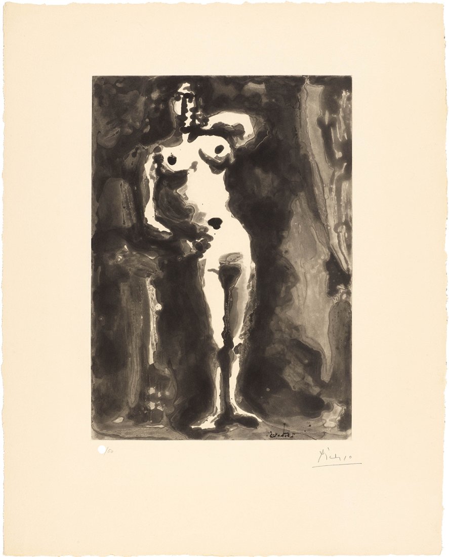 PABLO PICASSO - "NU ACCOUDE" - Signed aquatint (1 of 4)
