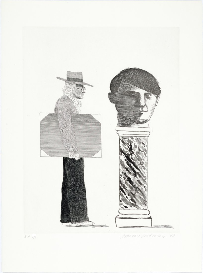 DAVID HOCKNEY - "THE STUDENT: HOMAGE TO PICASSO" - Signed etching (1 of 4)