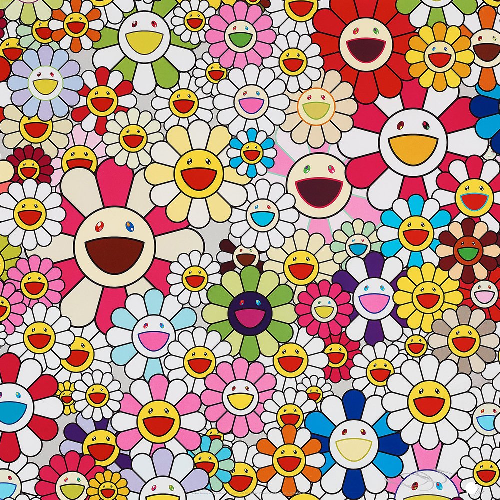TAKASHI MURAKAMI - "FLOWERS BLOOMING IN THIS WORLD AND THE LAND OF NIRVANA 2" - Signed offset litogr (1 of 4)